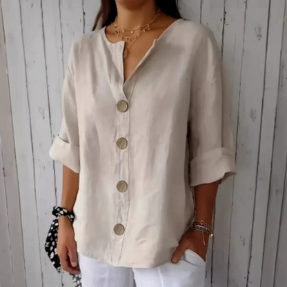 👕 LIMITED-TIME 50% OFF! 💫 Women's Loose Button-Down Top – Easy, Breathable, Wrinkle-Resistant 🌿