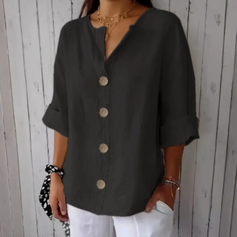 👕 LIMITED-TIME 50% OFF! 💫 Women's Loose Button-Down Top – Easy, Breathable, Wrinkle-Resistant 🌿