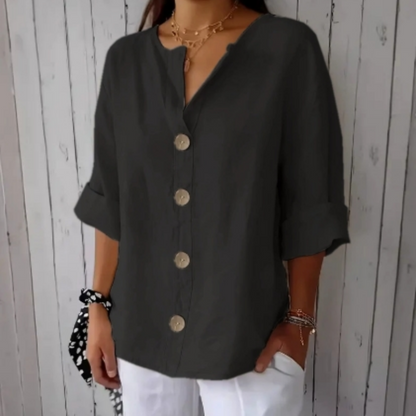 👕 LIMITED-TIME 50% OFF! 💫 Women's Loose Button-Down Top – Easy, Breathable, Wrinkle-Resistant 🌿