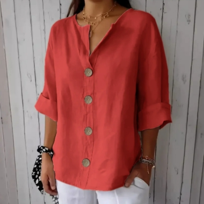 👕 LIMITED-TIME 50% OFF! 💫 Women's Loose Button-Down Top – Easy, Breathable, Wrinkle-Resistant 🌿