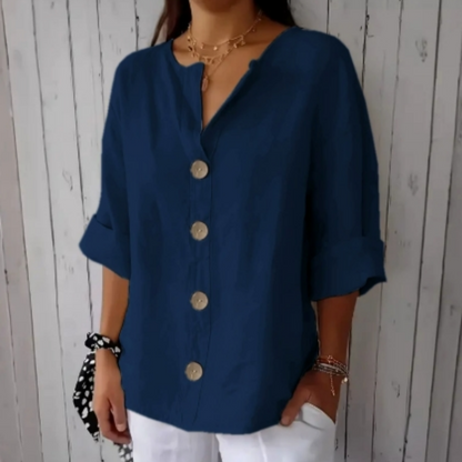 👕 LIMITED-TIME 50% OFF! 💫 Women's Loose Button-Down Top – Easy, Breathable, Wrinkle-Resistant 🌿