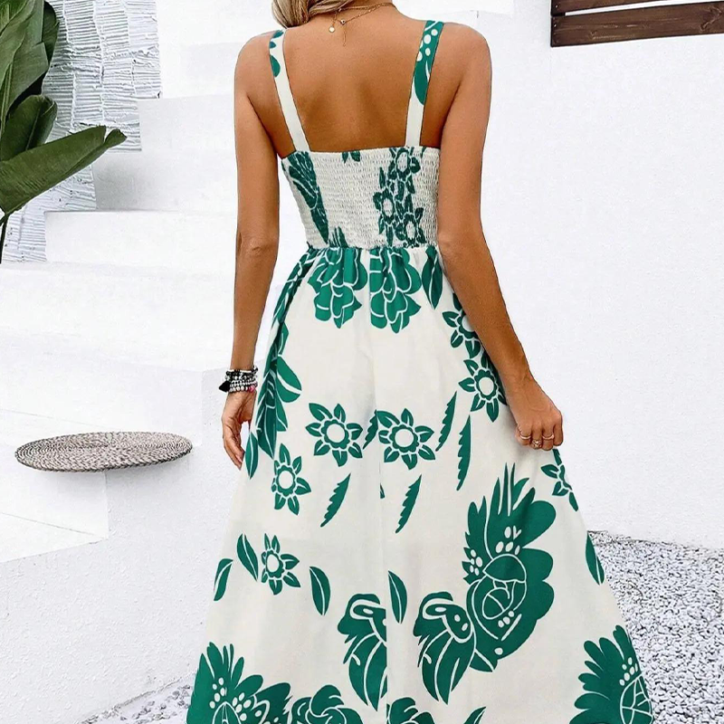 🌺 LIMITED-TIME 50% OFF! 👗 Women's Floral Spaghetti Strap Dress – Smocked Back, A-Line, Lightweight 🌼