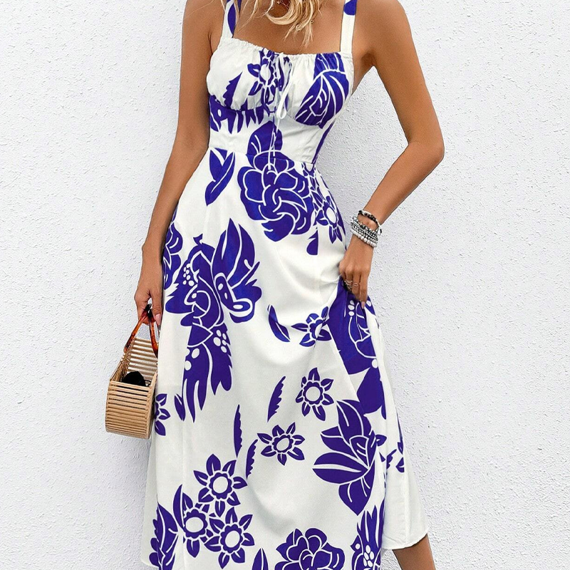 🌺 LIMITED-TIME 50% OFF! 👗 Women's Floral Spaghetti Strap Dress – Smocked Back, A-Line, Lightweight 🌼