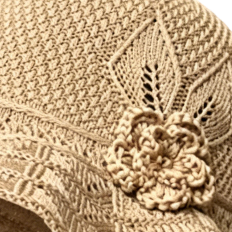 👒 LIMITED-TIME 50% OFF! ✨ Women's Crochet Bucket Hat – Flower Accent, Wide Brim, Cotton ✨