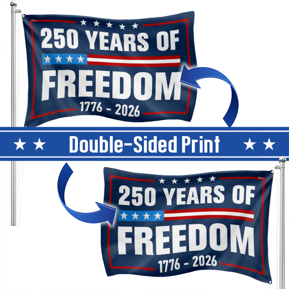Flagwix American Flag - 250 Years Of Freedom 1776-2026 4th Of july Grommet Flag